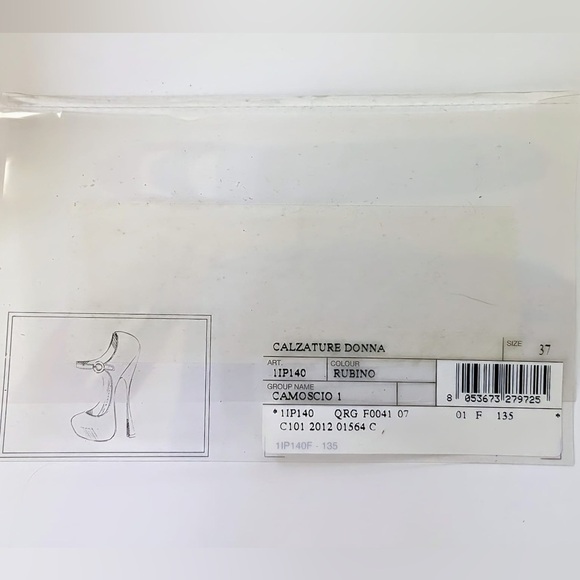 Prada Women’s Sz 37 Burgundy Dark Red Maroon Suede Mary Jane Platform Heels - Picture 9 of 9